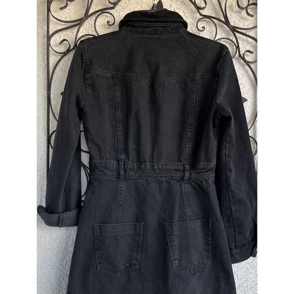 Zara Rhinestone Fringe Denim Dress - Size Small - Picture 8 of 11